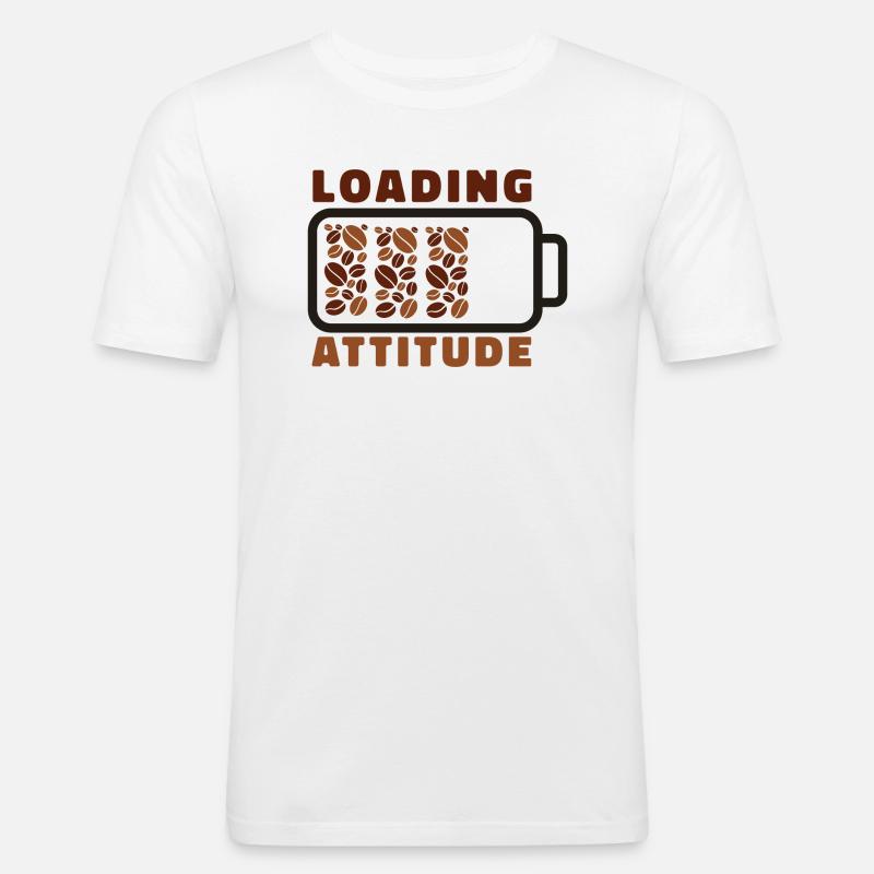 Loading attitude coffee - Männer Slim Fit T-Shirt - Weiß