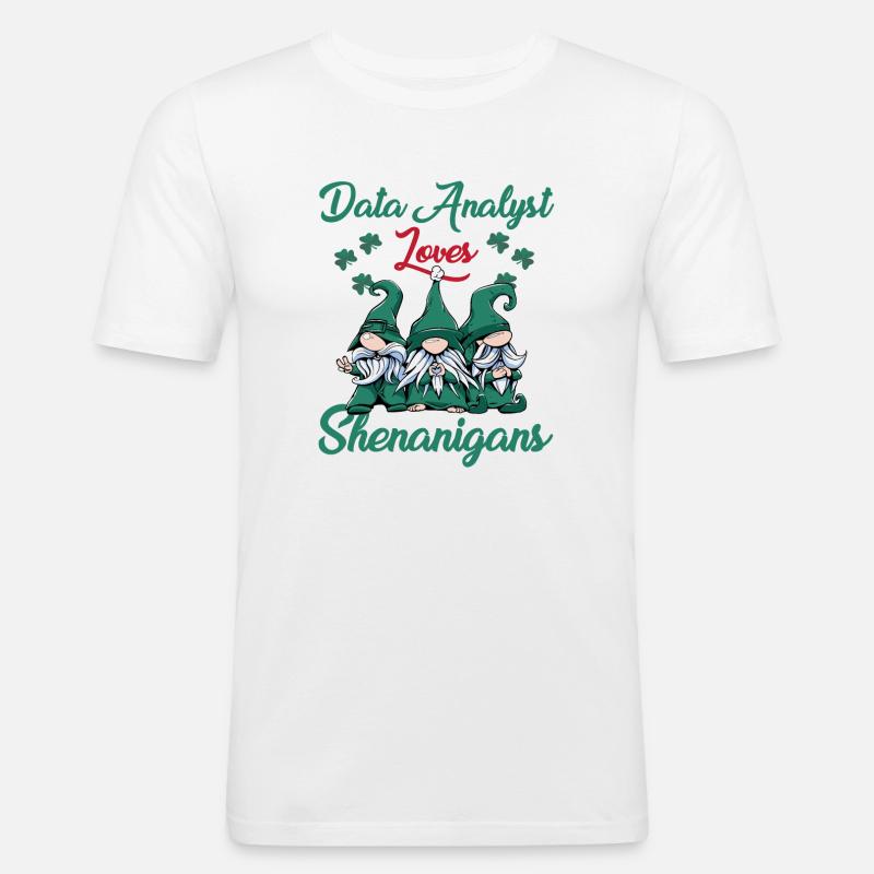 Datenanalyst St. Patrick's Day - Männer Slim Fit T-Shirt - Weiß