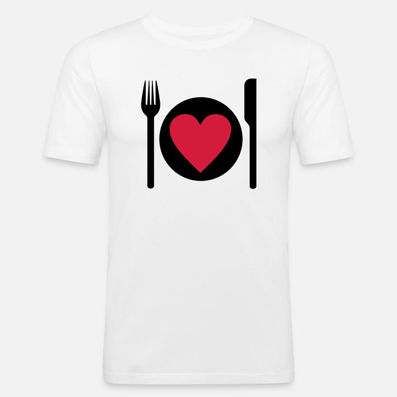 essen - Männer Slim Fit T-Shirt - Weiß