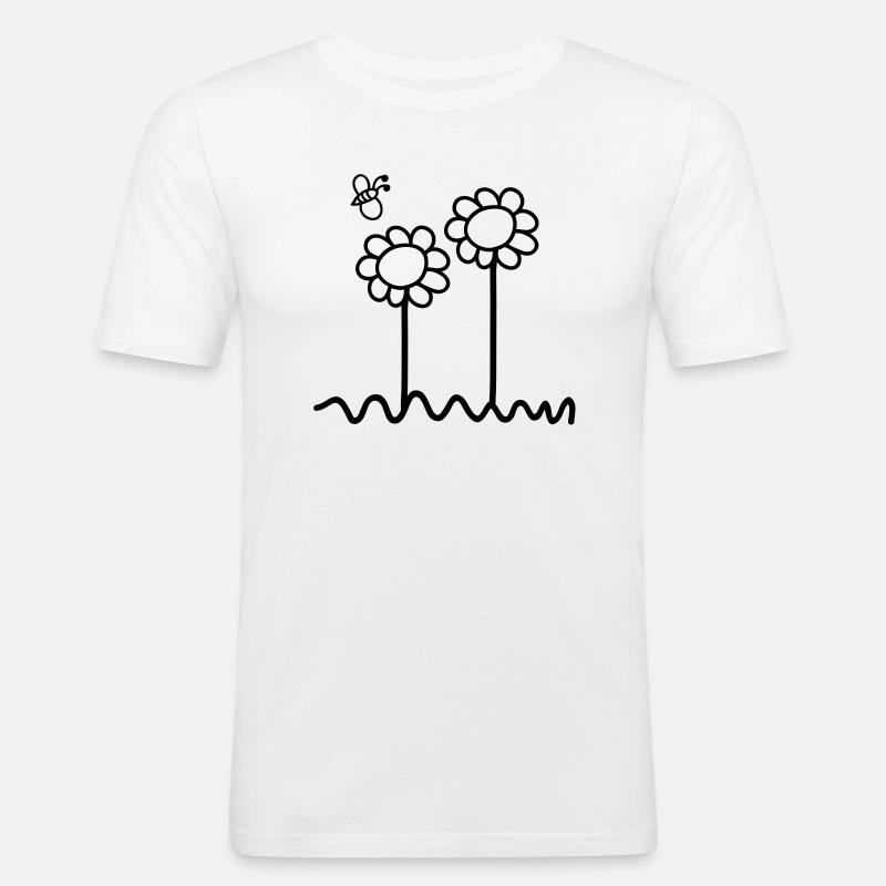 blumen__f1 - Männer Slim Fit T-Shirt - Weiß