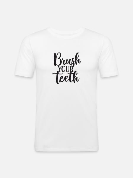 Brush your teeth - Men's Slim Fit T-Shirt - white
