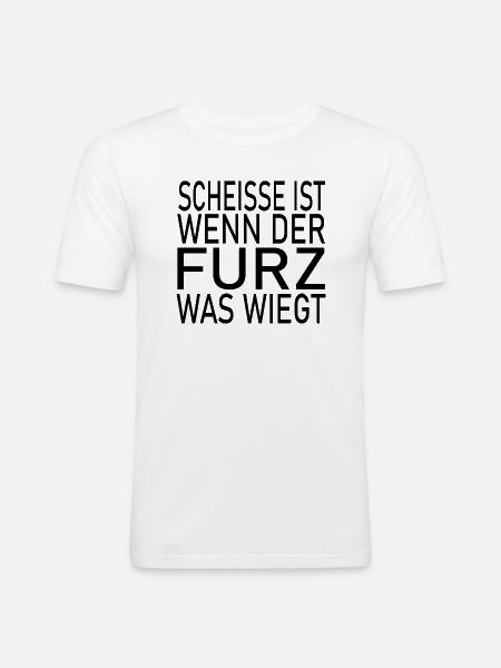 Fun Spaß Lustige - Männer Slim Fit T-Shirt - Weiß