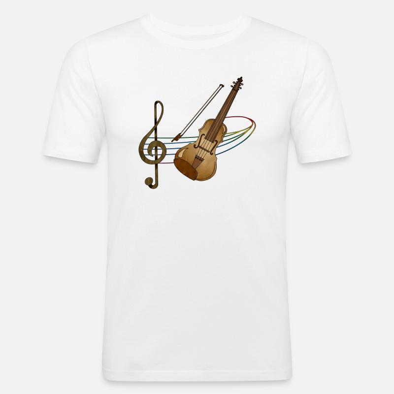 Violino - Maglietta aderente da uomo - bianco