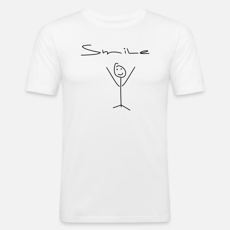 smile - bitte lächeln - Männer Slim Fit T-Shirt - Weiß