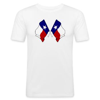 Zwei Flaggen durchquerten Texas - Männer Slim Fit T-Shirt - Weiß - Vorne - Nik (191cm)