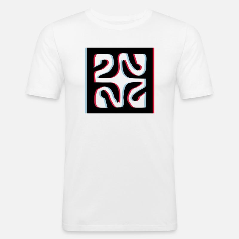 3d Diamant Tattoo - Männer Slim Fit T-Shirt - Weiß