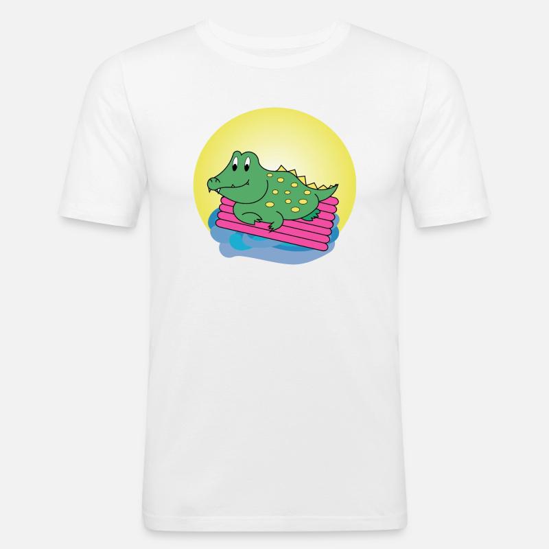 Kai Krokodil - Geschenk - Geschenkidee - Männer Slim Fit T-Shirt - Weiß