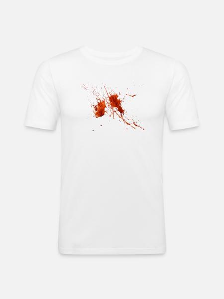 Blut / Blood - Männer Slim Fit T-Shirt - Weiß