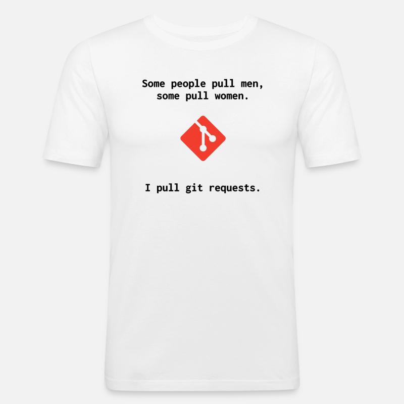 Git Witz - Pull Requests - Männer Slim Fit T-Shirt - Weiß