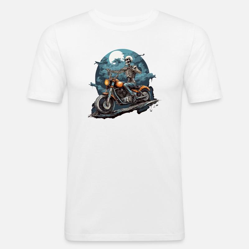 Biker des Todes - Männer Slim Fit T-Shirt - Weiß