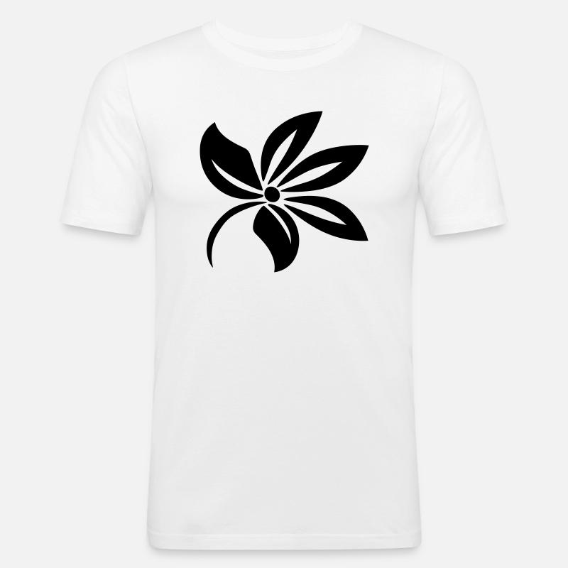 Blume - Männer Slim Fit T-Shirt - Weiß