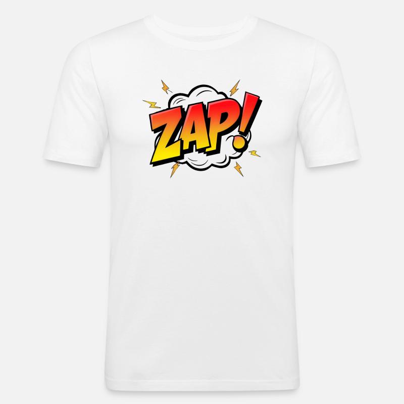 ZAPPEN! - Ein dynamischer Comic-Ausruf - Männer Slim Fit T-Shirt - Weiß