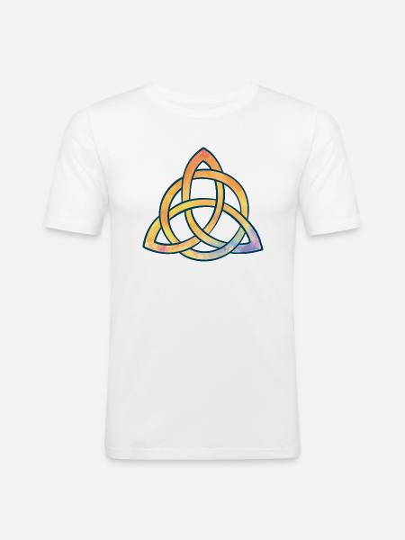 keltic Knoten Splash - Männer Slim Fit T-Shirt - Weiß