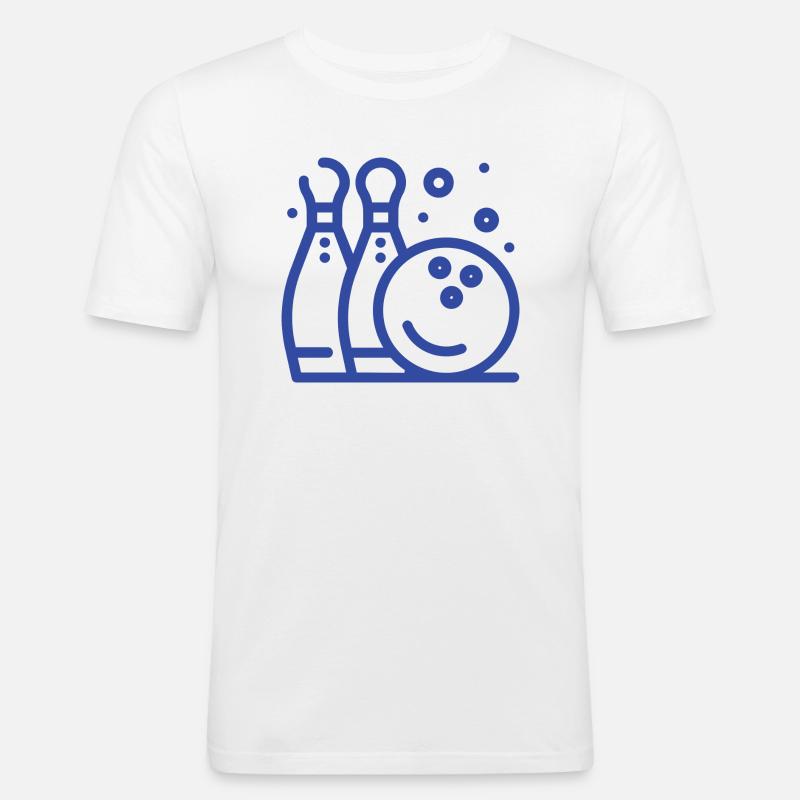 MAC Bowling - Männer Slim Fit T-Shirt - Weiß
