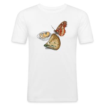 Moisissure // Nourriture - T-shirt près du corps Homme - blanc - Devant - Nik (191cm)