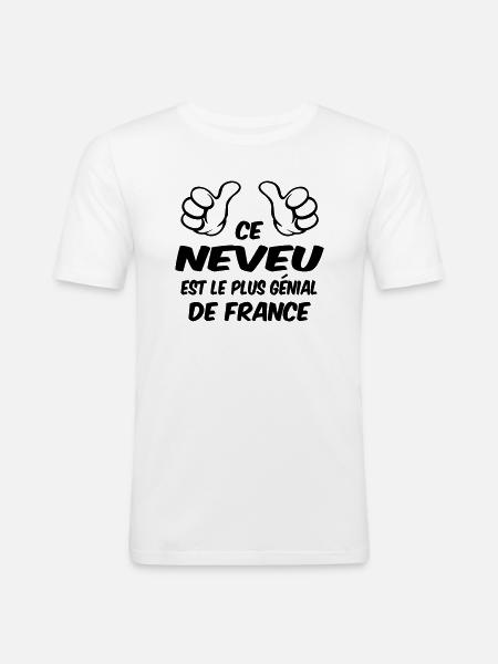 BESTER NEFFE - Männer Slim Fit T-Shirt - Weiß