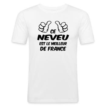MEILLEUR NEVEU - T-shirt près du corps Homme - blanc - Devant - Nik (191cm)