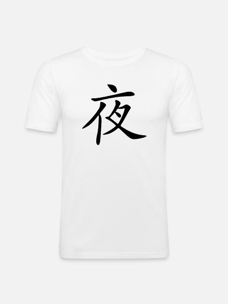 Nacht - Männer Slim Fit T-Shirt - Weiß