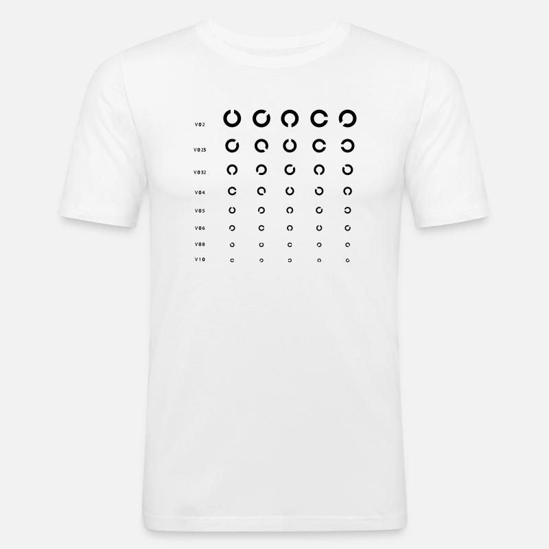 Sehtest C - Männer Slim Fit T-Shirt - Weiß