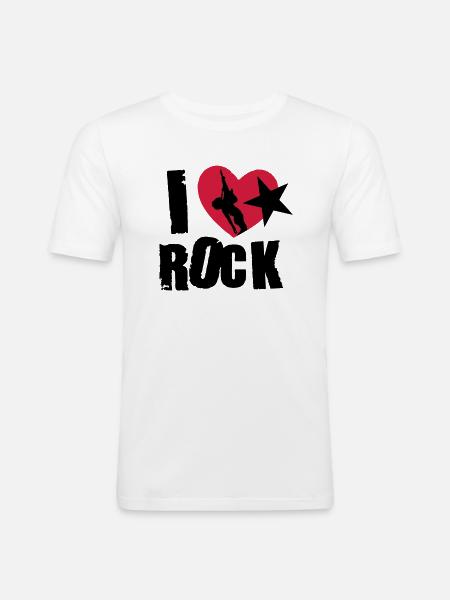 i love rock - Men's Slim Fit T-Shirt - white
