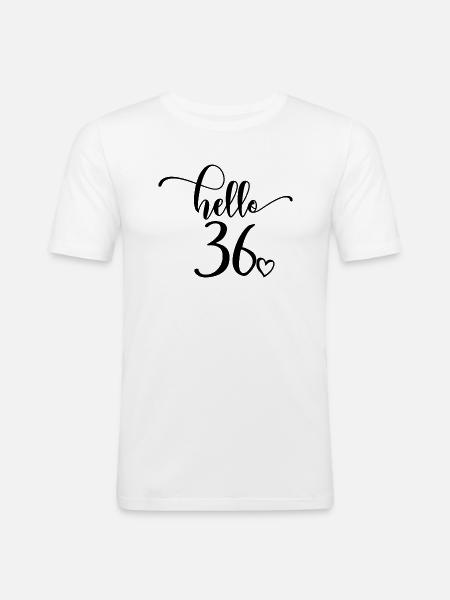 Hej 36 - Sød 36-års fødselsdagsgave til kvinder - Herre Slim Fit T-Shirt - hvid