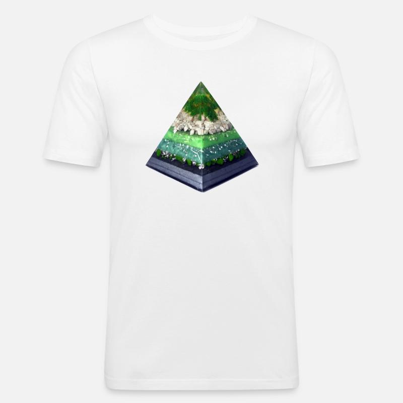 Baum der Seelen Pyramide - Männer Slim Fit T-Shirt - Weiß