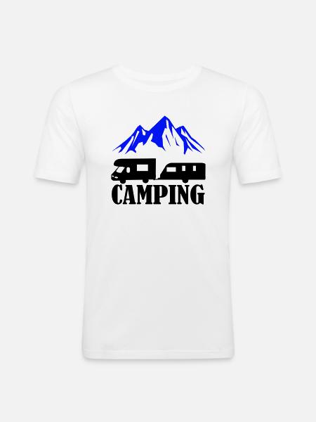 Camping - Men's Slim Fit T-Shirt - white