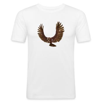 Steinadler, Adler, Greifvogel, Vogel - Männer Slim Fit T-Shirt - Weiß - Vorne - Nik (191cm)