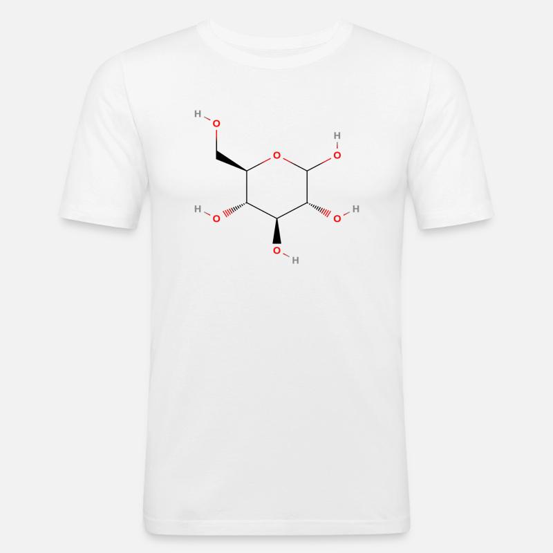 GlukoseMolekül - Farbige Strukturformel - Männer Slim Fit T-Shirt - Weiß