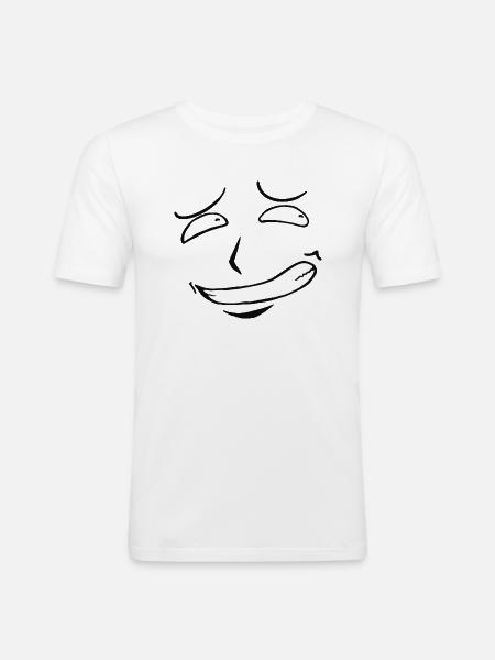 Smile - Männer Slim Fit T-Shirt - Weiß