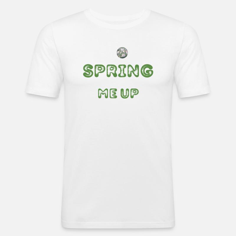spring - Männer Slim Fit T-Shirt - Weiß