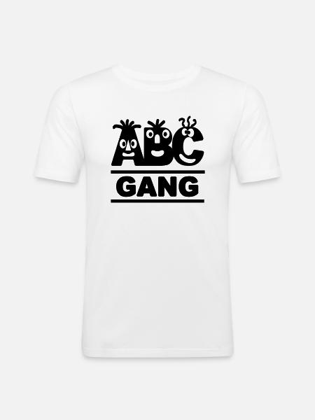 lustige ABC-GANG - Männer Slim Fit T-Shirt - Weiß