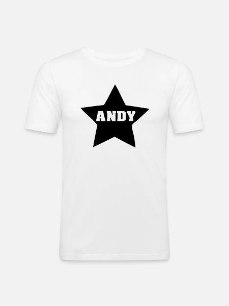 andy - Männer Slim Fit T-Shirt - Weiß