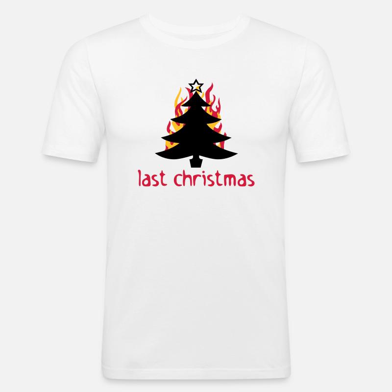 last christmas - Männer Slim Fit T-Shirt - Weiß