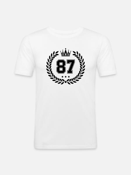 Coat of arms 87 - Men's Slim Fit T-Shirt - white