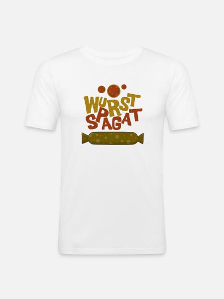 Wurstspagat - Männer Slim Fit T-Shirt - Weiß