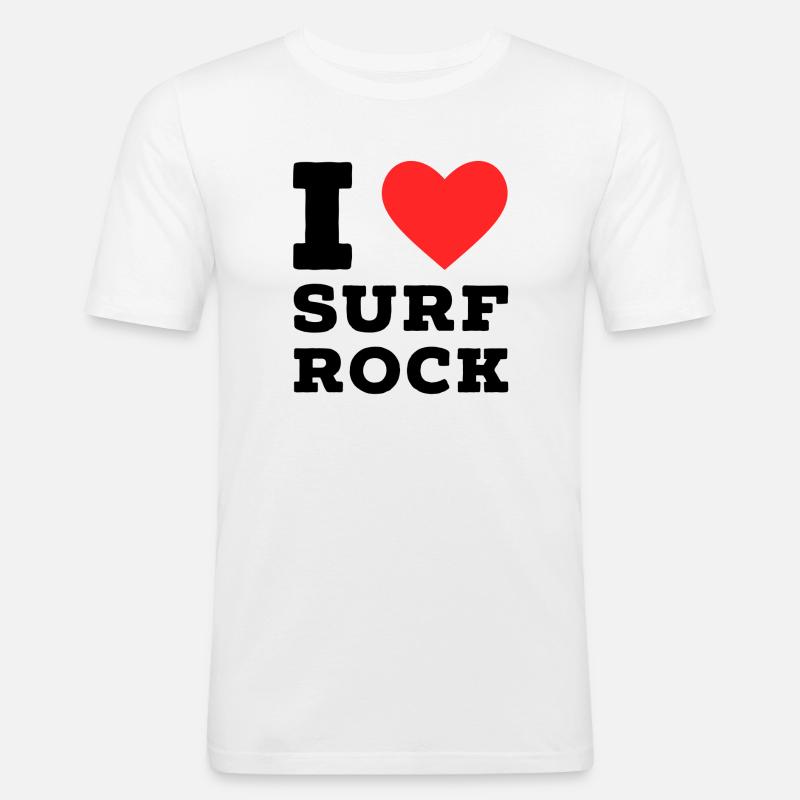 Ich liebe Surf Rock - Männer Slim Fit T-Shirt - Weiß