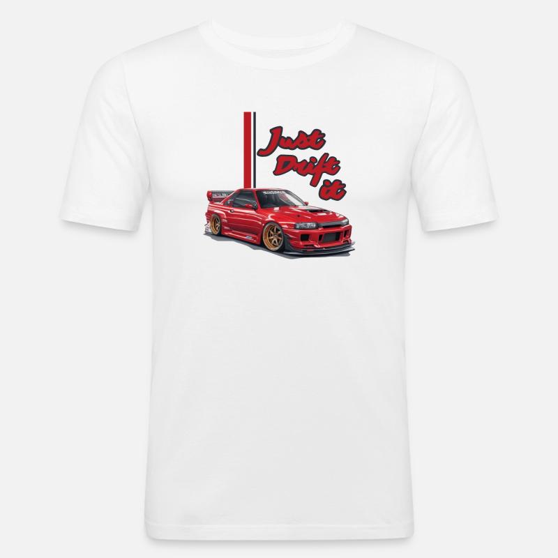 Just Drift It - Männer Slim Fit T-Shirt - Weiß