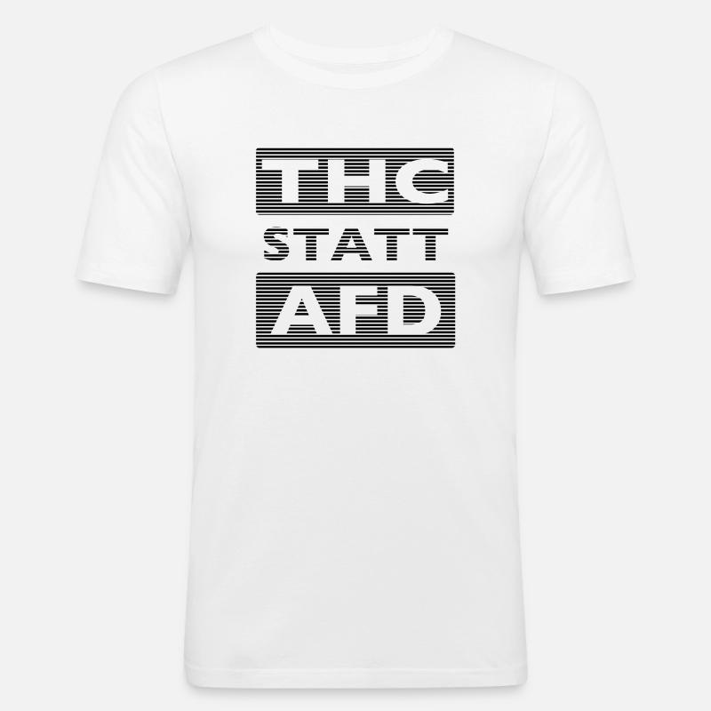 THC STATT AFD - Männer Slim Fit T-Shirt - Weiß