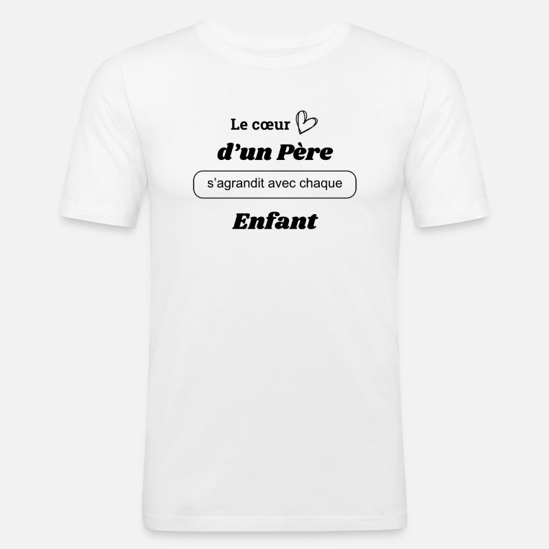 Das Herz eines Vaters wächst - Männer Slim Fit T-Shirt - Weiß
