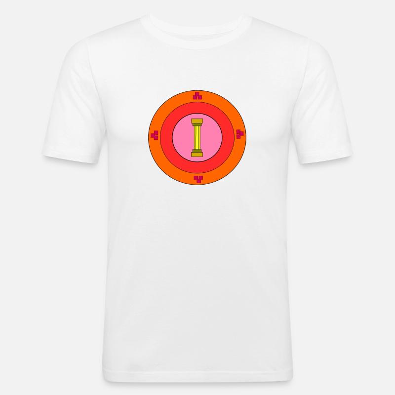 Emblem mit Säule - Männer Slim Fit T-Shirt - Weiß