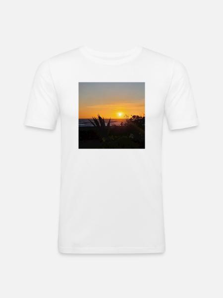 Sonnenuntergang - Männer Slim Fit T-Shirt - Weiß
