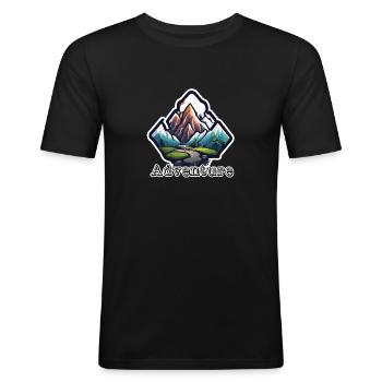 Aventure / Montagne / Pics / Randonnée / Tyrol - T-shirt près du corps Homme - noir - Devant - Nik (191cm)