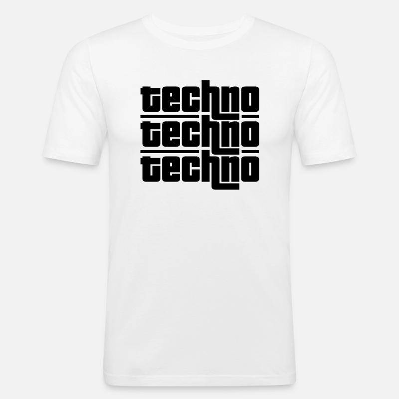 Techno Techno Techno - T-shirt près du corps Homme - blanc