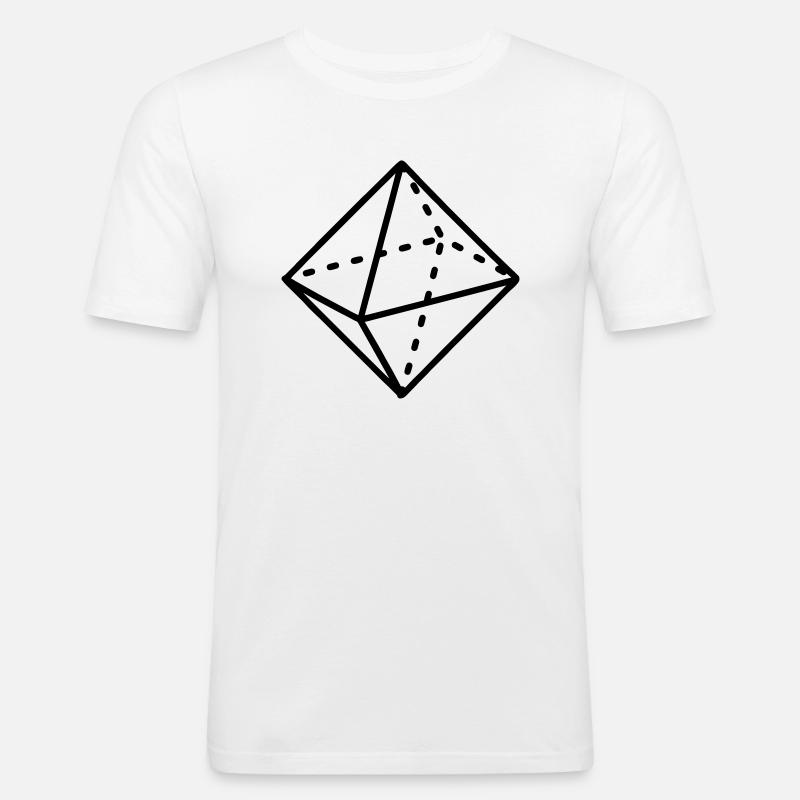 Oktaeder mathematische Form - Männer Slim Fit T-Shirt - Weiß