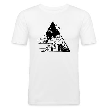 Wolf - Männer Slim Fit T-Shirt - Weiß - Vorne - Nik (191cm)