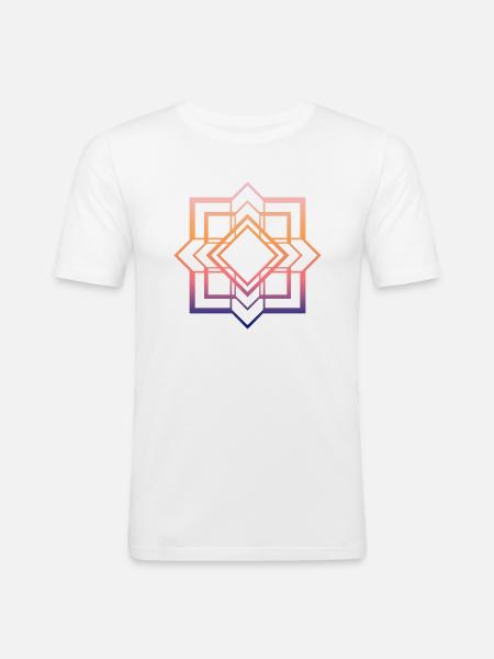 Squarecross Warm - Männer Slim Fit T-Shirt - Weiß