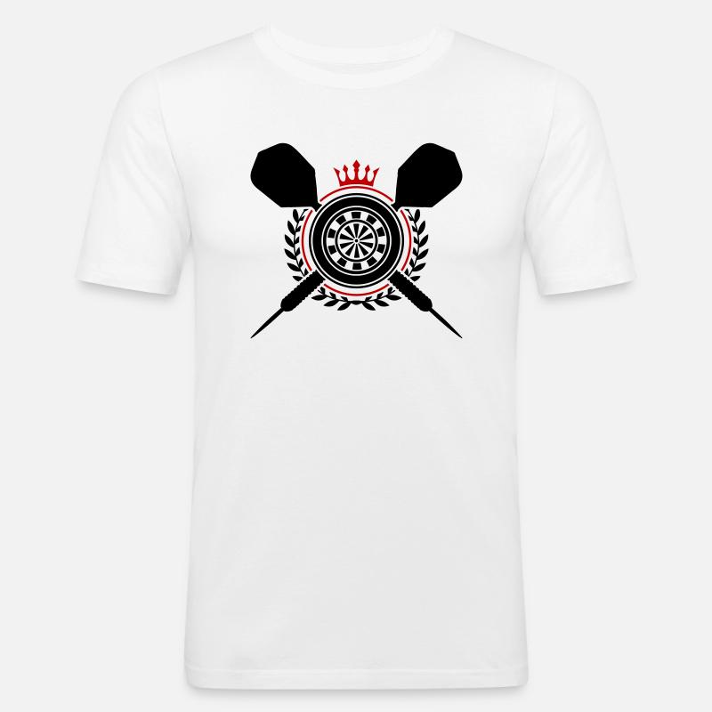 Darts Dartpfeil Dartscheibe - Männer Slim Fit T-Shirt - Weiß