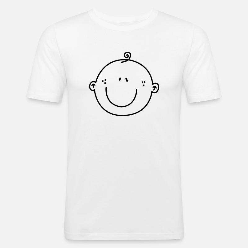 bebis - Männer Slim Fit T-Shirt - Weiß