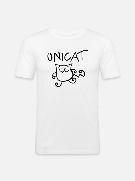 Unicat (a) - T-shirt près du corps Homme - blanc